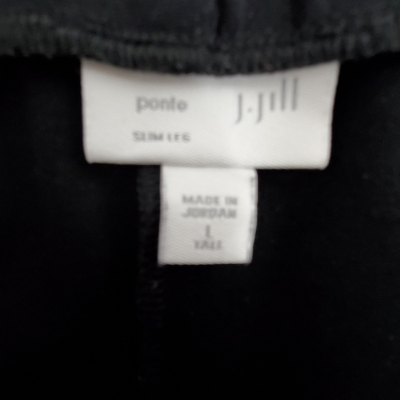 J. Jill Ponte Knit Slim Leg Pants Size Large TALL Black Hi-Rise Stretch Pull-on - Picture 14 of 15
